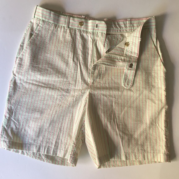 NWT PETER MILLAR SEERSUCKER SHORTS FLAT FRONT, 34 - Picture 6 of 6